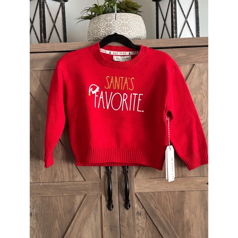 Rae Dunn Toddler Santa's Favorite Red Christmas Sweater 3T GH60094-600-NPA